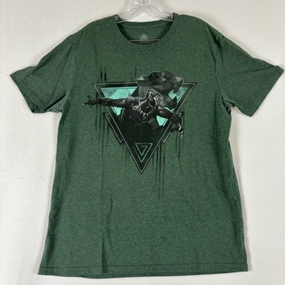Marvel Disney Other - Marvel Black Panther Graphics Shirt Size L Green Short Sleeve